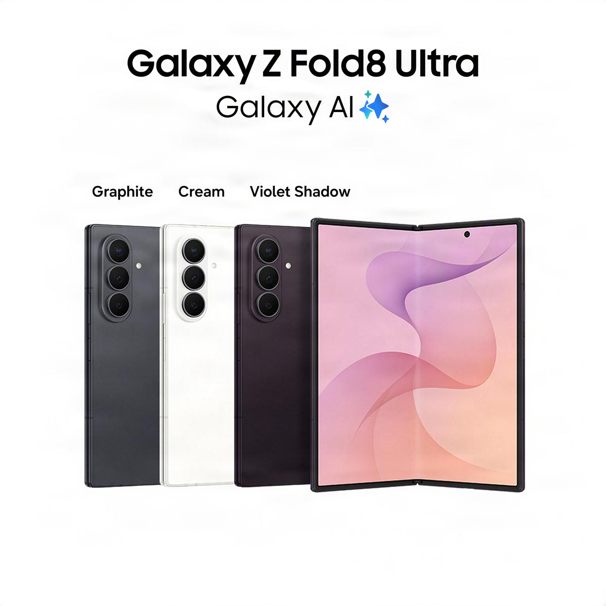 Samsung Galaxy Z Fold8 Smartphone, 512GB Storage, 12GB Memory, Graphite