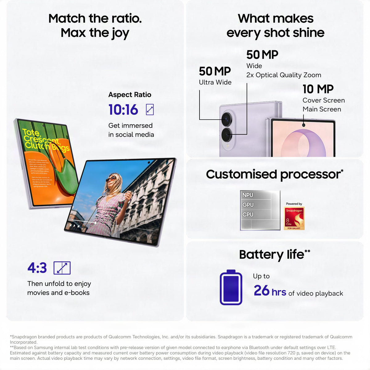 Samsung Galaxy Z Fold8 Smartphone, 512GB Storage, 12GB Memory, Graphite