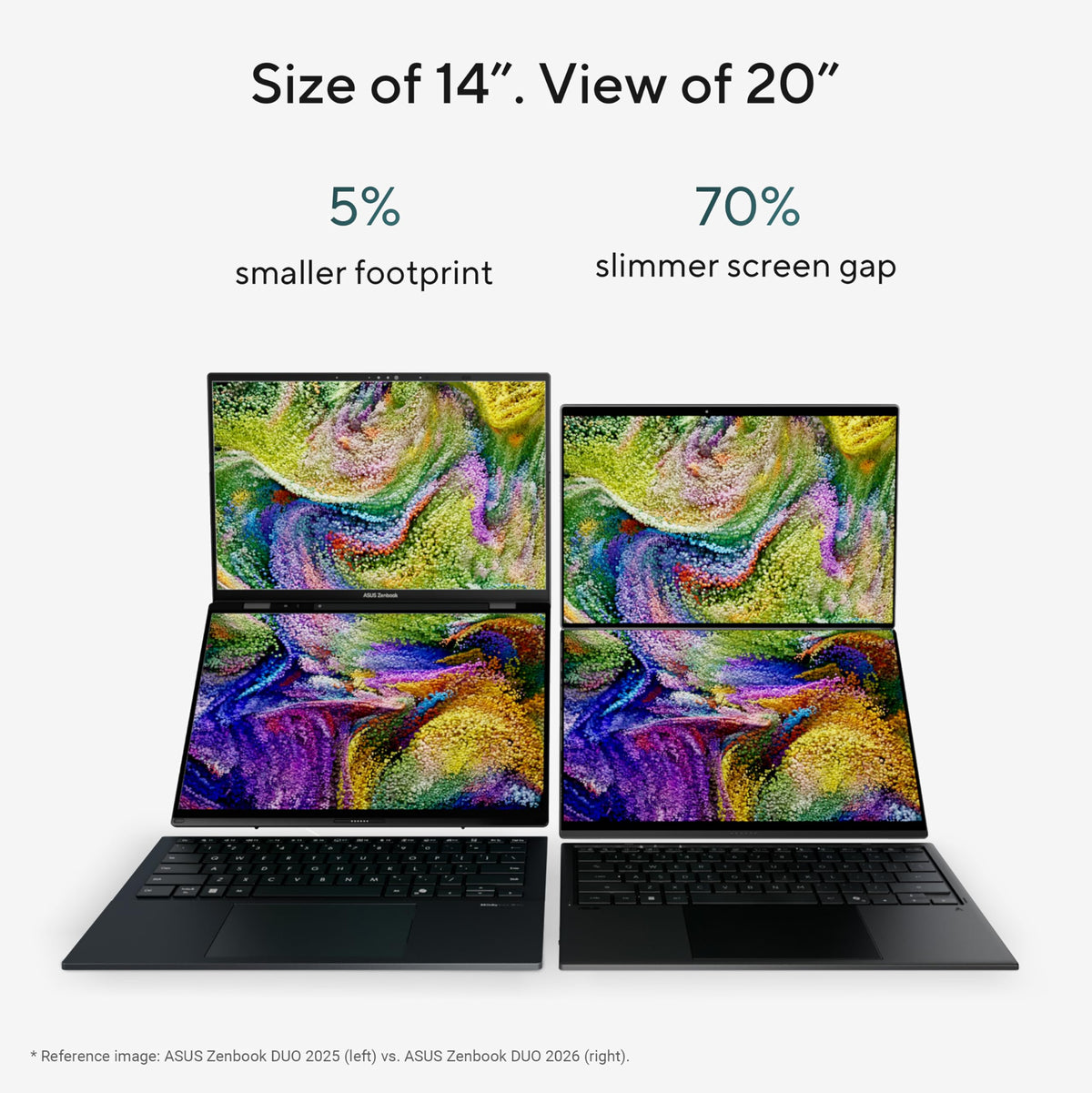 ASUS Zenbook Duo 14 OLED UX8406CA laptop | 14.0" 120Hz 3K dual-touchscreen | Intel Core Ultra 9-285H | 32GB RAM | 2TB SSD | Detachable keyboard | Windows 11