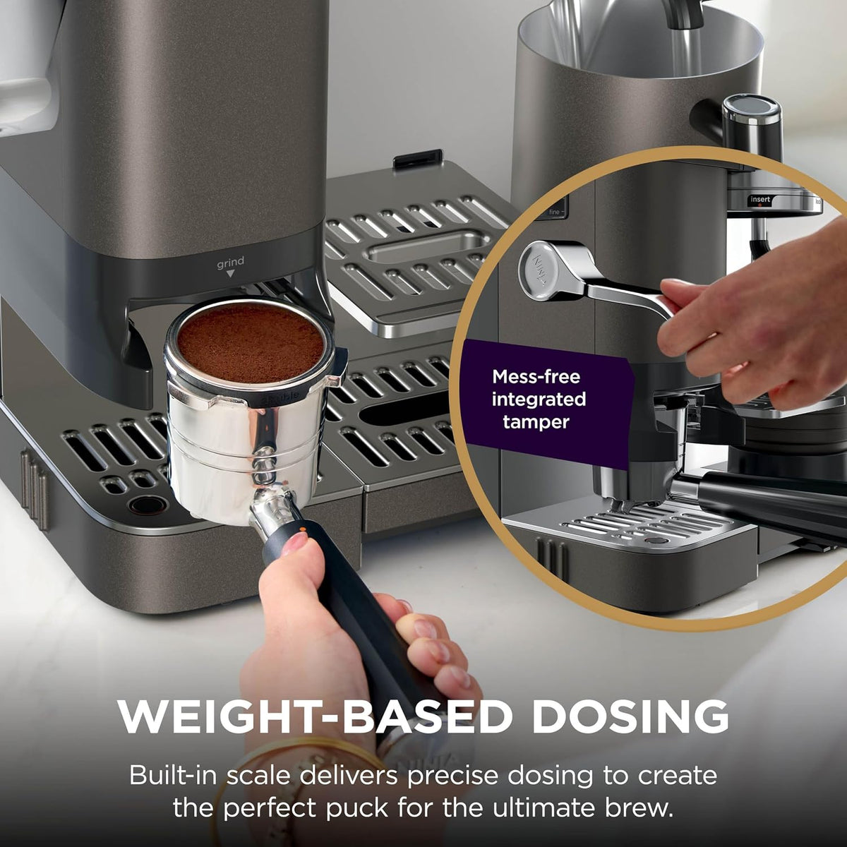 Ninja Luxe Pro 3-in-1 Coffee Machine, Latte, Cappuccino, Cold Brew & Espresso Maker With Built in Bean Grinder & Milk Frother, Easy to Use, 5 Automated Froth Presets, Bronze, ES701UKBR