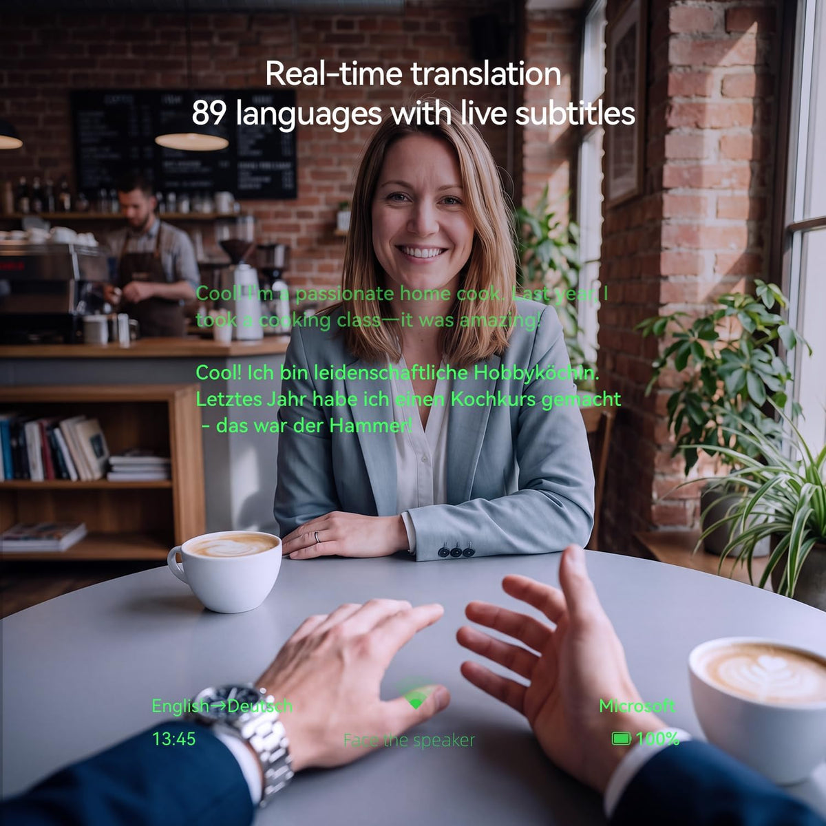 AI & AR Smart Glasses, First AI Glasses with ChatGPT & Gemini Support, Ultra-light 49g, Real-time Translation & Navigation, Meeting Notes