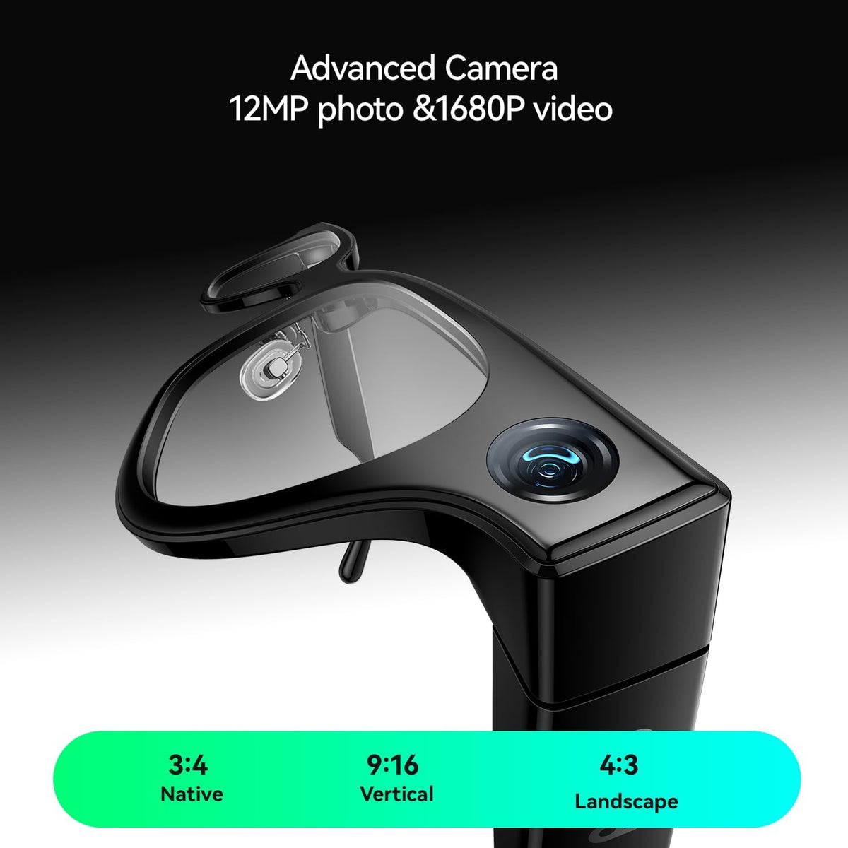 AI & AR Smart Glasses, First AI Glasses with ChatGPT & Gemini Support, Ultra-light 49g, Real-time Translation & Navigation, Meeting Notes
