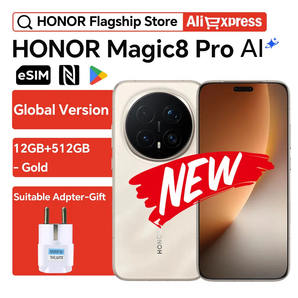 Global Version HONOR Magic8 Pro 5G AI Magic 8 Pro Smartphone Snapdragon 8 Elite Gen 5 6.71'' OLED Screen 7100mAh Battery 100W