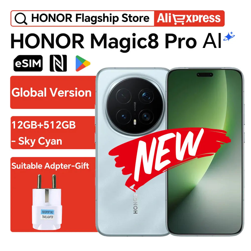 Global Version HONOR Magic8 Pro 5G AI Magic 8 Pro Smartphone Snapdragon 8 Elite Gen 5 6.71'' OLED Screen 7100mAh Battery 100W