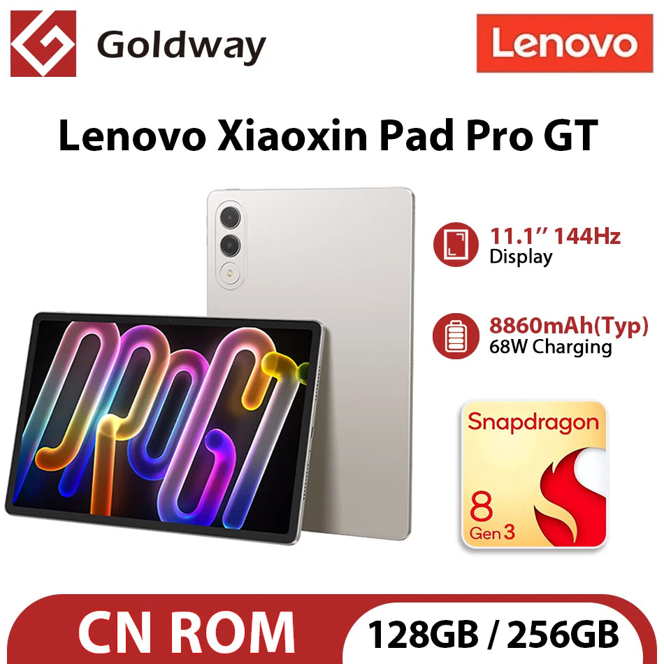 Lenovo Xiaoxin Pad Pro GT 11.1'' Tablet 128GB 256GB Snapdragon 8 Gen3 144Hz 3.2K LCD Display13MP Camera 8860mAh 68W Charging