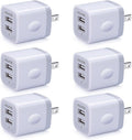 2 Port Charging Box,  6-Pack USB Charger Plug Block, Fast Charging Brick Compatible with Iphone 7/7 Plus,Iphone 6/6Plus, Samsung Galaxy S7/S6, Sony, Motorola, HTC, LG Android Tablets and More