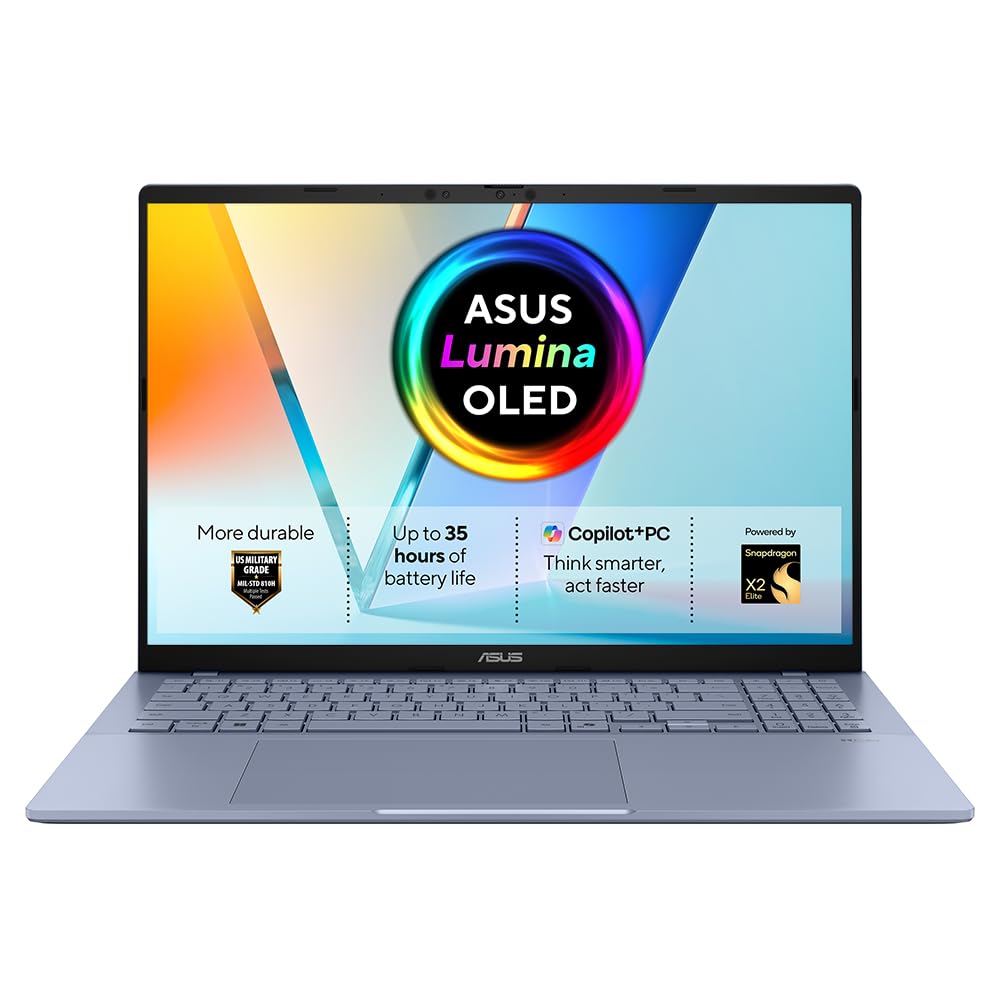 ASUS Zenbook A16 OLED UX3607OA CoPilot+ Laptop | 16.0" 3K (2880x1800) OLED screen | Snapdragon X2 Elite X2E-94-100 | 48GB LPDDR5X RAM | 1TB PCIe SSD | UK Backlit Keyboard | Windows 11