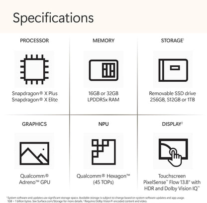Microsoft Surface Laptop, 15" | Snapdragon X Elite | 16GB RAM, 1TB SSD