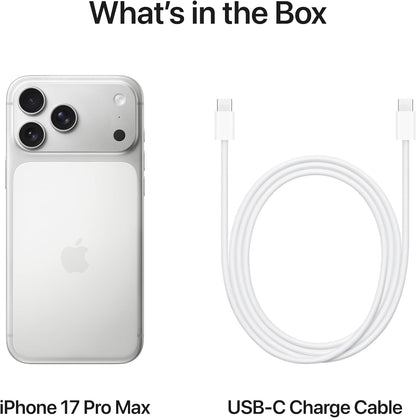 Apple iPhone 17 Pro Max 512 GB: 6.9-inch Display with ProMotion, A19 Pro Chip, Best Battery Life in Any iPhone Ever, Pro Fusion Camera System, Center Stage Front Camera; Silver