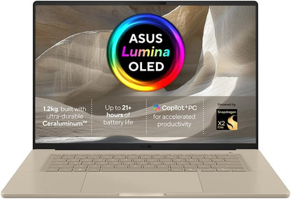 ASUS Zenbook A16 OLED UX3607OA CoPilot+ Laptop | 16.0" 3K (2880x1800) OLED screen | Snapdragon X2 Elite X2E-94-100 | 48GB LPDDR5X RAM | 1TB PCIe SSD | UK Backlit Keyboard | Windows 11