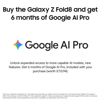 Samsung Galaxy Z Fold8 Smartphone, 512GB Storage, 12GB Memory, Graphite
