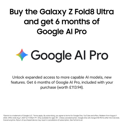 Samsung Galaxy Z Fold8 Smartphone, 512GB Storage, 12GB Memory, Graphite
