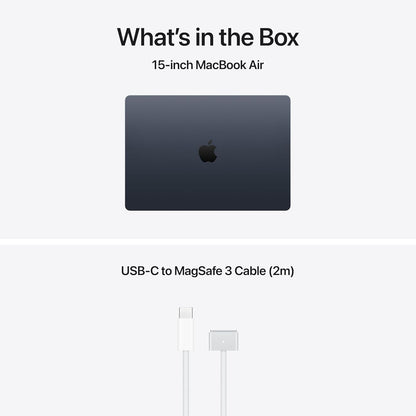 Apple MacBook Air 15-inch Laptop with M5 chip: Built for AI, 15.3-inch Liquid Retina Display, 16GB Unified Memory, 512GB SSD, 12MP Center Stage, Touch ID, Wi-Fi 7; Midnight