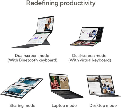 ASUS Zenbook Duo 14 OLED UX8406CA laptop | 14.0" 120Hz 3K dual-touchscreen | Intel Core Ultra 9-285H | 32GB RAM | 2TB SSD | Detachable keyboard | Windows 11