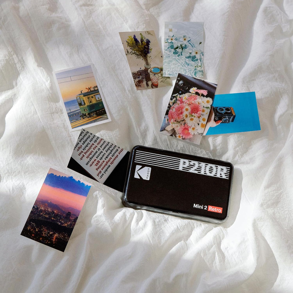 Mini 2 Retro 4PASS Portable Photo Printer (2.1X3.4 Inches) + 8 Sheets, Black