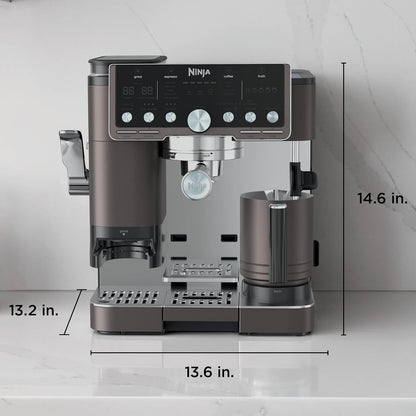 Ninja Luxe Pro 3-in-1 Coffee Machine, Latte, Cappuccino, Cold Brew & Espresso Maker With Built in Bean Grinder & Milk Frother, Easy to Use, 5 Automated Froth Presets, Bronze, ES701UKBR