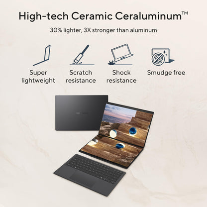 ASUS Zenbook Duo 14 OLED UX8406CA laptop | 14.0" 120Hz 3K dual-touchscreen | Intel Core Ultra 9-285H | 32GB RAM | 2TB SSD | Detachable keyboard | Windows 11