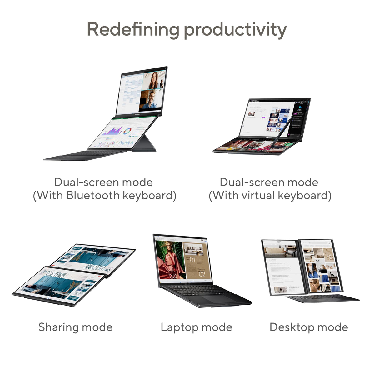 ASUS Zenbook Duo 14 OLED UX8406CA laptop | 14.0" 120Hz 3K dual-touchscreen | Intel Core Ultra 9-285H | 32GB RAM | 2TB SSD | Detachable keyboard | Windows 11