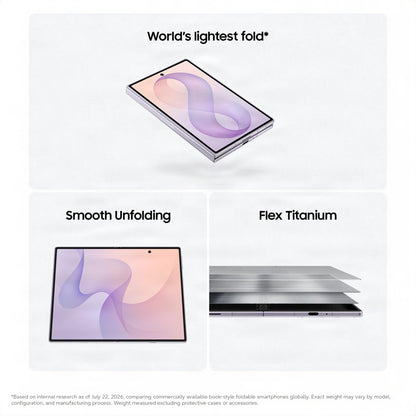 Samsung Galaxy Z Fold8 Smartphone, 512GB Storage, 12GB Memory, Graphite