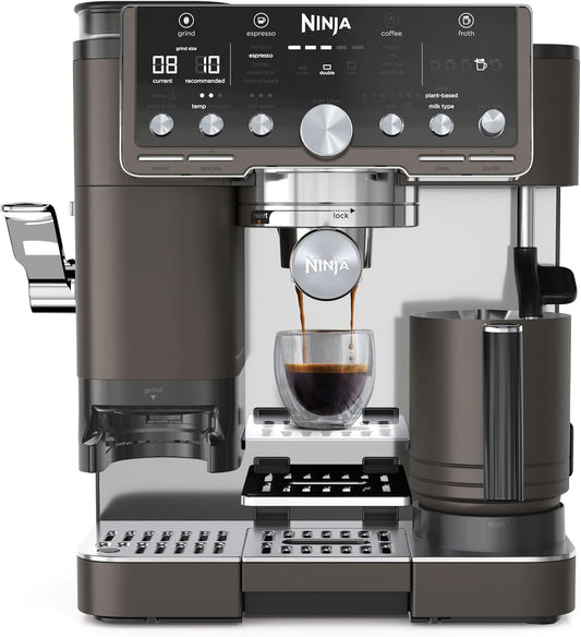 Ninja Luxe Pro 3-in-1 Coffee Machine, Latte, Cappuccino, Cold Brew & Espresso Maker With Built in Bean Grinder & Milk Frother, Easy to Use, 5 Automated Froth Presets, Bronze, ES701UKBR