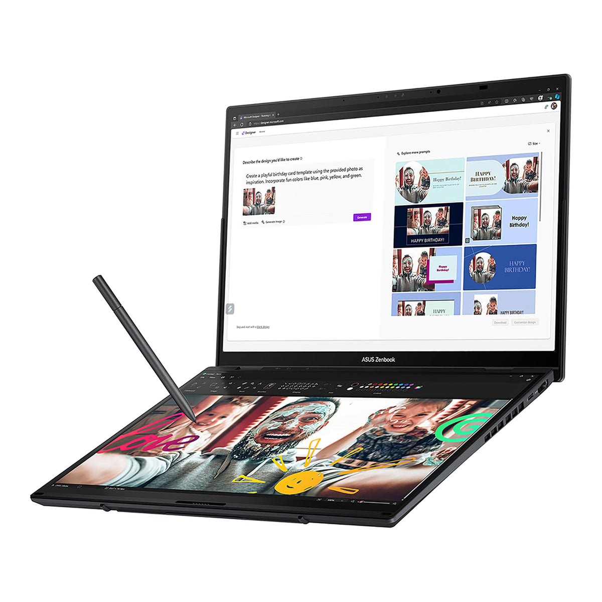ASUS Zenbook Duo 14 OLED UX8406CA laptop | 14.0" 120Hz 3K dual-touchscreen | Intel Core Ultra 9-285H | 32GB RAM | 2TB SSD | Detachable keyboard | Windows 11