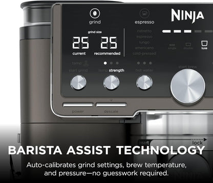Ninja Luxe Pro 3-in-1 Coffee Machine, Latte, Cappuccino, Cold Brew & Espresso Maker With Built in Bean Grinder & Milk Frother, Easy to Use, 5 Automated Froth Presets, Bronze, ES701UKBR