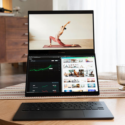 ASUS Zenbook Duo 14 OLED UX8406CA laptop | 14.0" 120Hz 3K dual-touchscreen | Intel Core Ultra 9-285H | 32GB RAM | 2TB SSD | Detachable keyboard | Windows 11