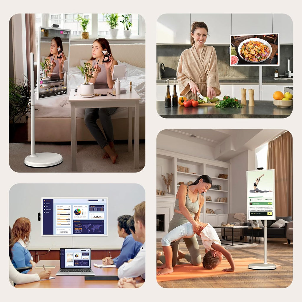 32 inch 4K UHD Smart Portable TV 2nd Gen with Android OS EDLA-Certified, Movable Touchscreen Full Swivel Rotation, Voice Remote Control (32-4k)