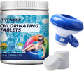 Chlorine Tablets for Hot Tub with Floating Dispenser - 1 Inch Chlorine Tablet for Swimming Pool Paddling Pool Ice Bath Multifunction Chlorine Tablets