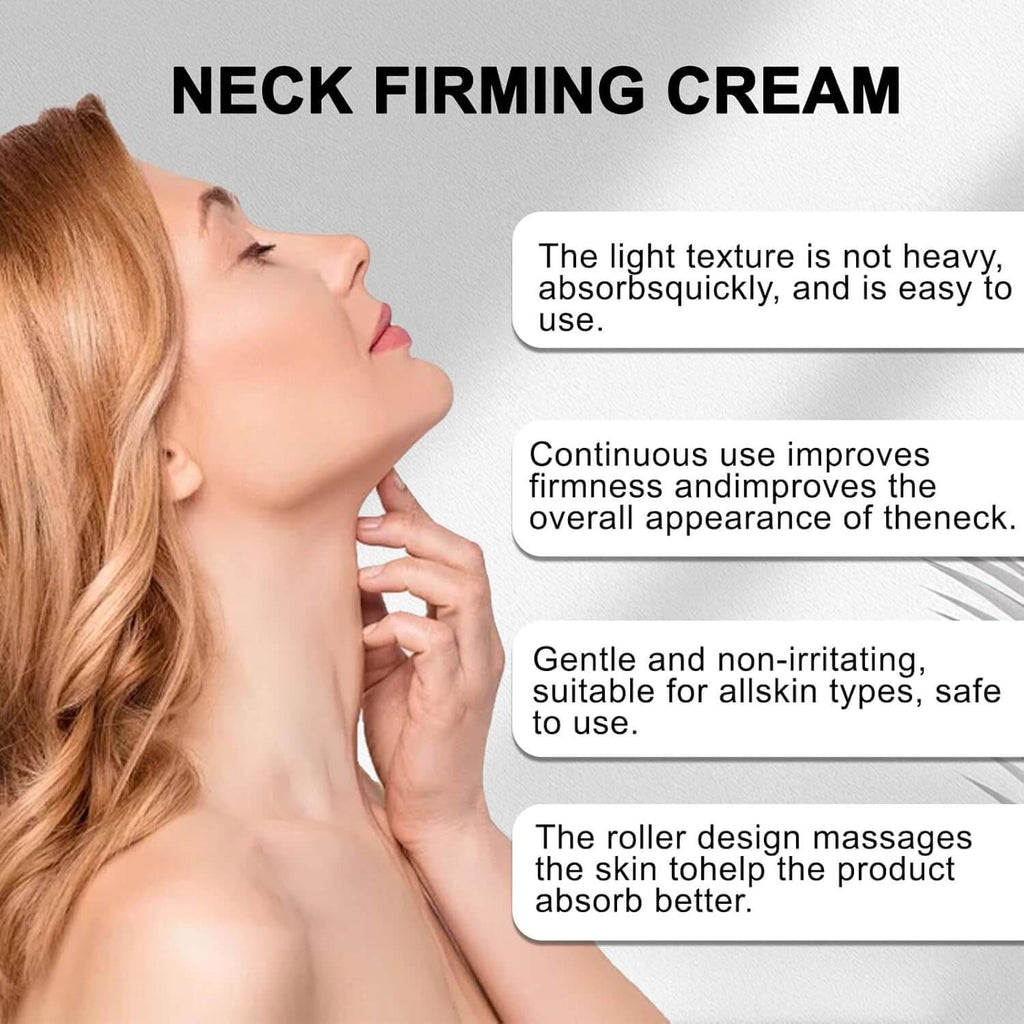 2026 Magec Cream, Magic Collagen Fullerene Neck Cream, Tighten and Lift Firming Neck Cream for Crepey Skin, with Five Rollers, Reduces Wrinkles and Double Chin (3 pc)