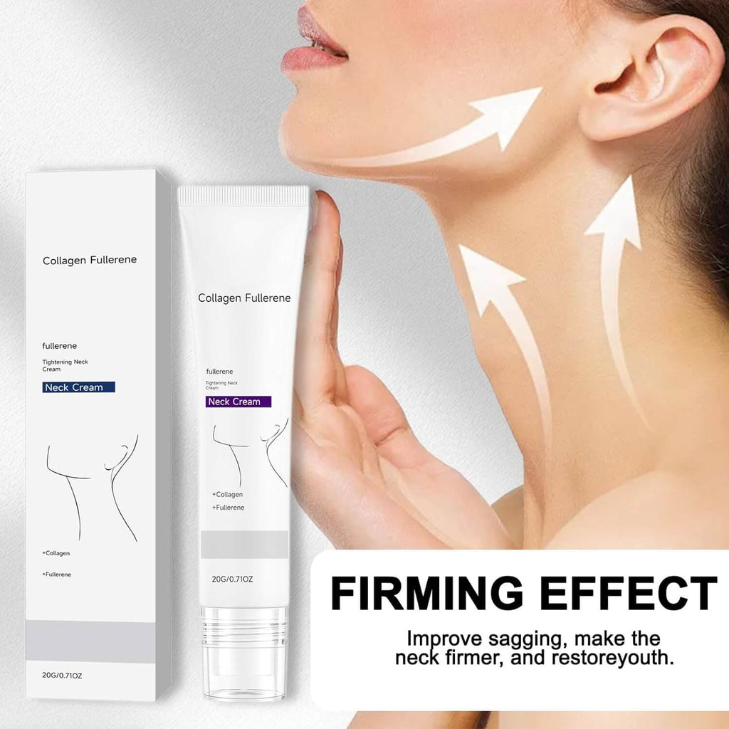 2026 Magec Cream, Magic Collagen Fullerene Neck Cream, Tighten and Lift Firming Neck Cream for Crepey Skin, with Five Rollers, Reduces Wrinkles and Double Chin (3 pc)