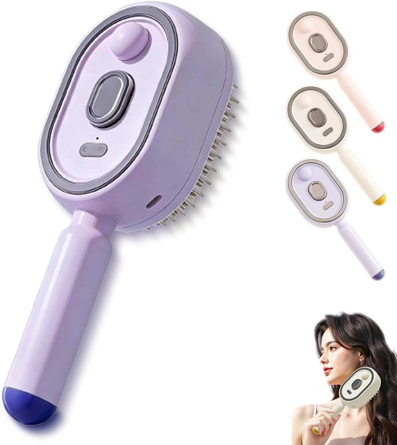 Electric Spray Air Cushion Massage Comb, Rechargeable, with Water Spray Function, Anti-static, and nourishes hair for Frizzy Hair & Scalp Care