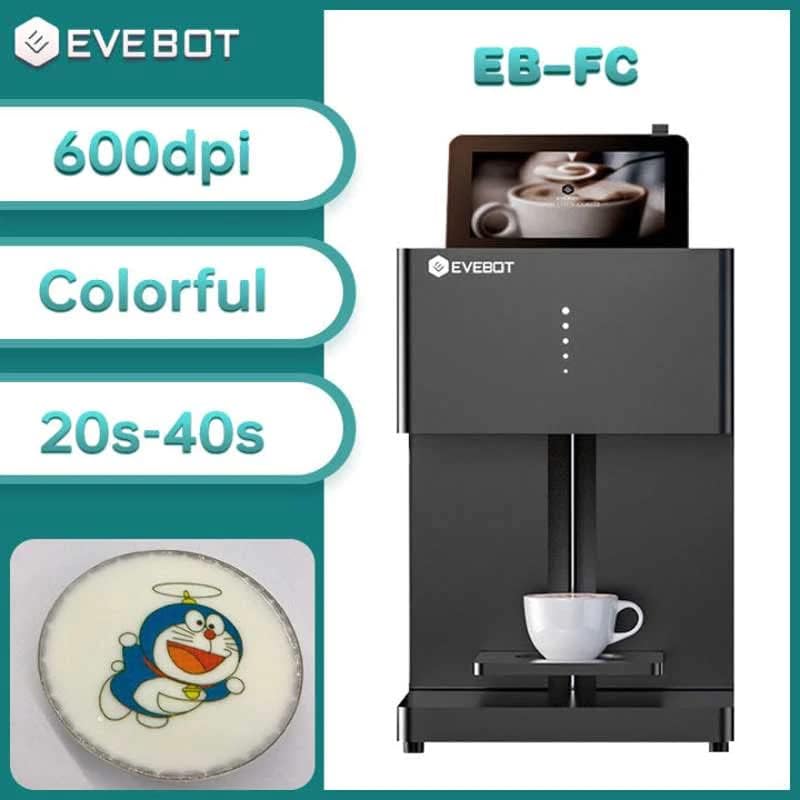 FT4/FC/Pro/FM1 Coffee Printer Automatic 3d Latte Machine DIY Printing Photo printer On Food like Cake Bread Coffee cocktails, beer, beverages and food surfaces (EB-FC-Black-1Brown ink)