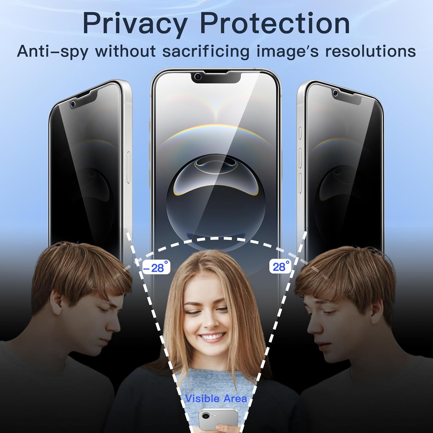 JETech Full Coverage Anti-Spy Screen Protector for iPhone 17e (2026)/iPhone 16e, Tempered Glass Film, Edge to Edge Protection Case Friendly, 6.1 Inch Screen, Pack of 2