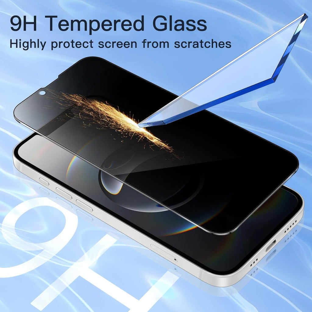 JETech Full Coverage Anti-Spy Screen Protector for iPhone 17e (2026)/iPhone 16e, Tempered Glass Film, Edge to Edge Protection Case Friendly, 6.1 Inch Screen, Pack of 2