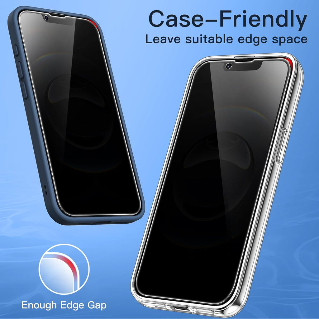 JETech Full Coverage Anti-Spy Screen Protector for iPhone 17e (2026)/iPhone 16e, Tempered Glass Film, Edge to Edge Protection Case Friendly, 6.1 Inch Screen, Pack of 2