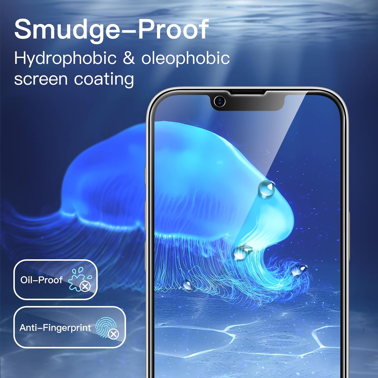 JETech Full Coverage Anti-Spy Screen Protector for iPhone 17e (2026)/iPhone 16e, Tempered Glass Film, Edge to Edge Protection Case Friendly, 6.1 Inch Screen, Pack of 2
