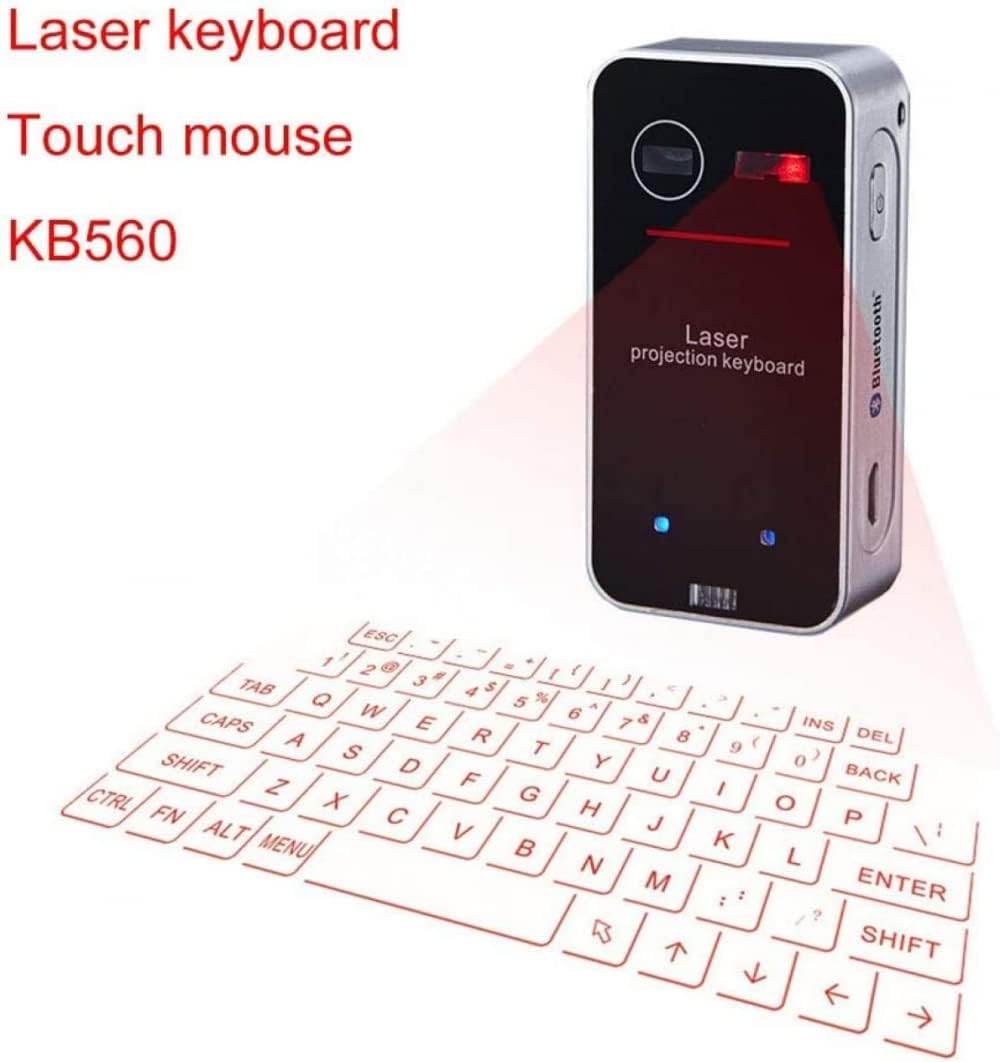 Portable keyboard, virtual Bluetooth laser keyboard for smartphones, laptops and PCs radio keyboard with keyboard projector and touch function