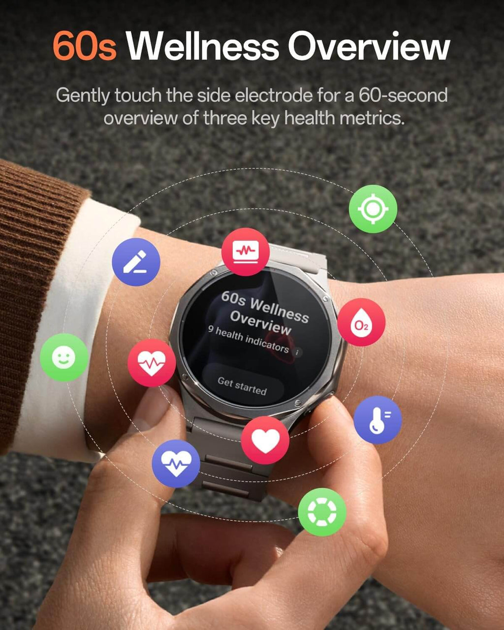 OPPO Watch X3 features a 60s Wellness Overview for tracking key health metrics.