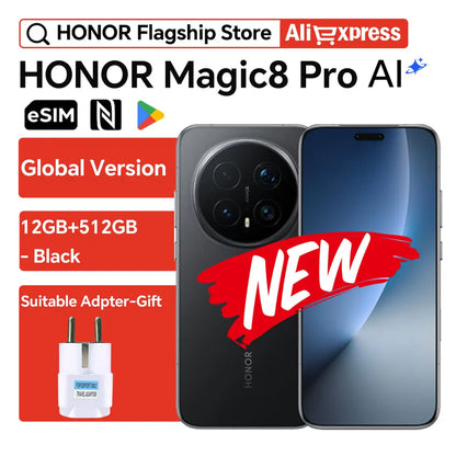 Global Version HONOR Magic8 Pro 5G AI Magic 8 Pro Smartphone Snapdragon 8 Elite Gen 5 6.71'' OLED Screen 7100mAh Battery 100W