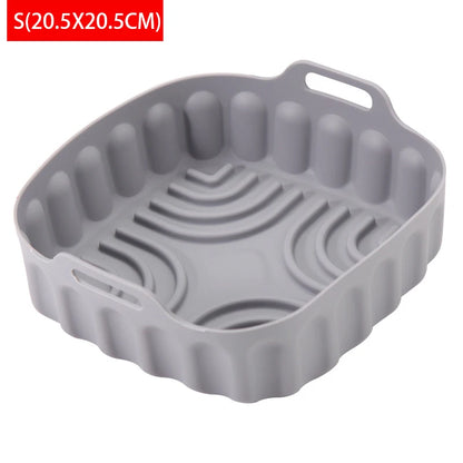 Air Fryer Silicone Basket Tray 20/23cm Round Square 4/5/6/8 Liters XXL Shape Airfryer Case Protector Pan Mold Liner