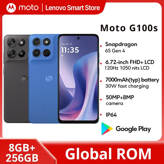 Global ROM Motorola Moto G100s 5G SmartPhone 6.72-inch FHD+ 120Hz Eye Protection LCD Screen 7000mAh Snapdragon 6s Gen4 Cellphone