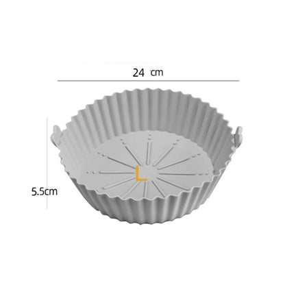 Air Fryer Silicone Basket Tray 20/23cm Round Square 4/5/6/8 Liters XXL Shape Airfryer Case Protector Pan Mold Liner