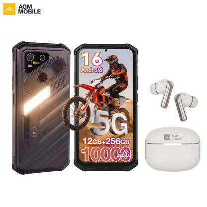 AGM X7 5G Rugged Phone 12GB+256GB 10000mAh Android 16 Phone 6.72" NFC Loudspeaker ESIM 64MP CAM Wireless Charging Cell Phone