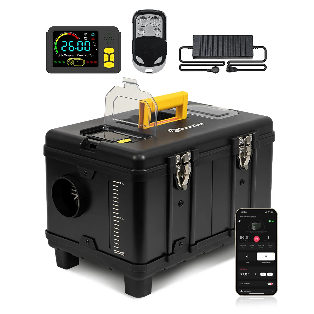 Sunster 8KW 12V&24V&110-240V Portable Diesel Air Heater APP Control Ultra Quiet Night Parking Heater for RV Car Campervan Tent