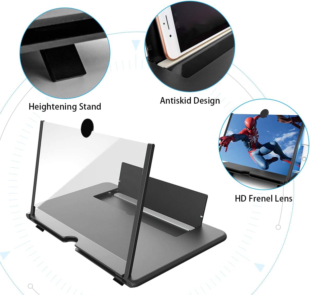 Newseego 12" Thin Foldable Phone Screen Magnifier,HD Phone Amplifier with Folding Stand Holder Portable Movie Video Game Enlarger 3d Movies Phone...