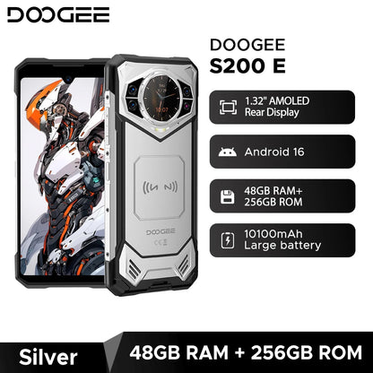 World Premiere DOOGEE S200E 5G Rugged Phone 1.32" Rear Display 10100mAh 48GB RAM (8GB+40GB) 256GB ROM 6.72” Screen Android 16