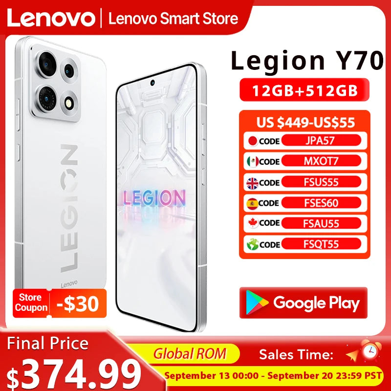 Lenovo Legion Y70 2026 Gaming Smartphone Global ROM Snapdragon 8 Gen 5 CPU 6.82 Inch 144Hz Display 8000mAh 90W Cellphone