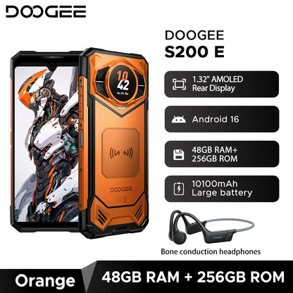 World Premiere DOOGEE S200E 5G Rugged Phone 1.32" Rear Display 10100mAh 48GB RAM (8GB+40GB) 256GB ROM 6.72” Screen Android 16