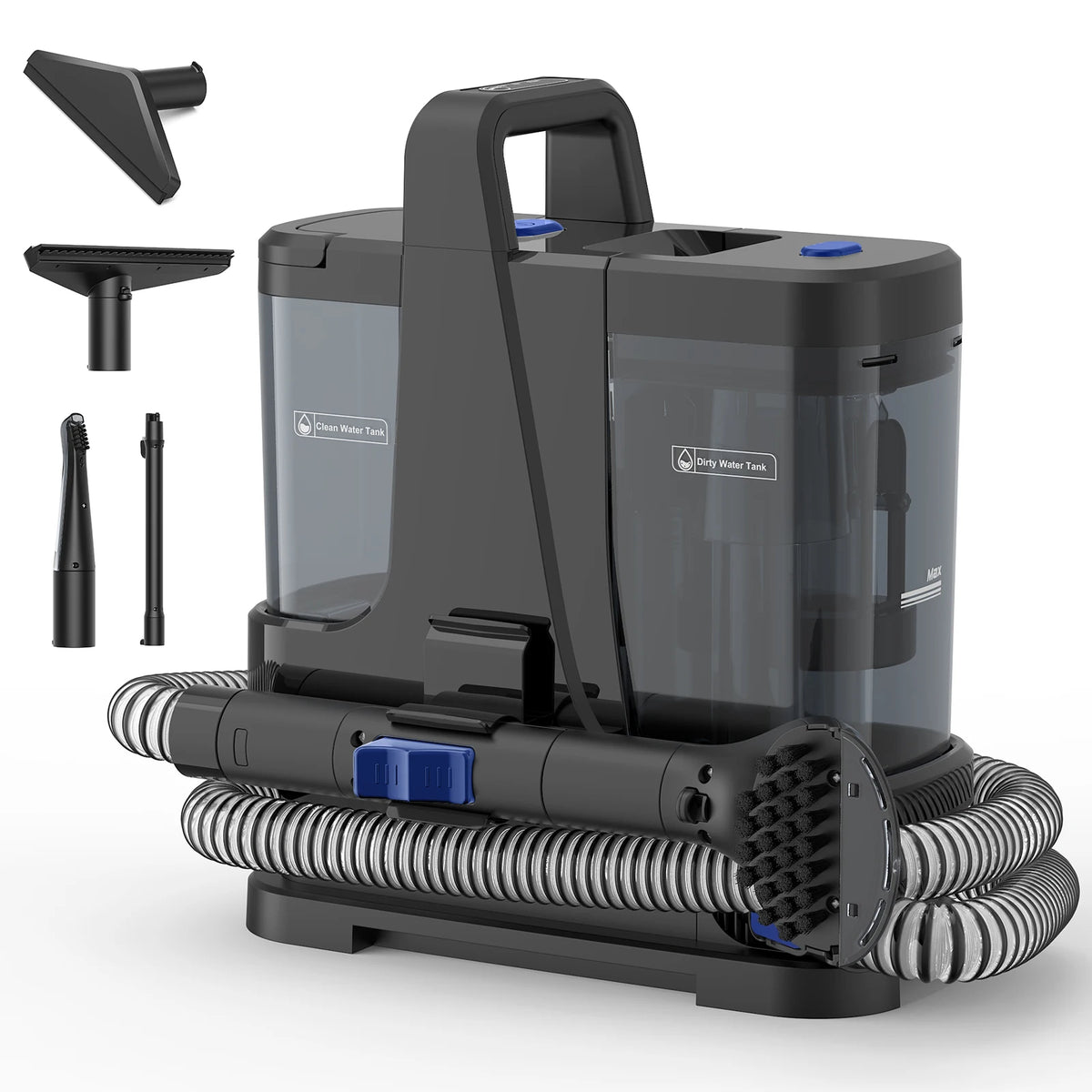 Lubluelu V9 Carpet Cleaner 100°C Steam Kills 99.9% Germs Mites Hot Water Removes Stubborn Stains Cleans Rugs Sofas Mattresses 15000 Pa